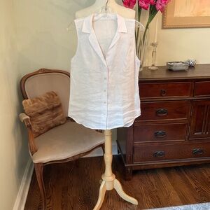 Equipment Pale Pink Linen Sleeveless Blouse